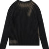 Men's Ribbed Knit Long Sleeve Sweater - Black