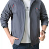 Men's Plus Size Lightweight Hooded Windbreaker Jacket - Grey