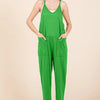 Culture Code Full Size Sleeveless Jumpsuit with Pockets - Fresh Green