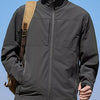 Men's Plus Size Zip Up Lightweight Windproof Outdoor Jacket - Grey