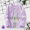 Children's Cartoon Rabbit Long Sleeve T-Shirt - Lavender