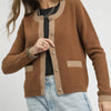 Umgee Two-Tone Button Front Cardigan - LATTE