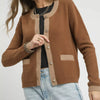 Umgee Two-Tone Button Front Cardigan - LATTE