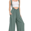 Zenana Woven Tie Back Suspender Jumpsuit - ASH JADE
