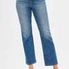 RISEN Tummy Control High Rise Crop Straight Jeans - MEDIUM