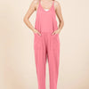 Culture Code Full Size Sleeveless Jumpsuit with Pockets - Pink