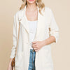Culture Code One Button Long Sleeve Blazer with Pockets - New Ivory