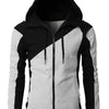 Men's Color Block Zip-Up Hoodie - Light Gray
