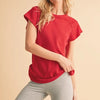 Aemi+Co Round Neck Short Sleeve T-Shirt - CHERRY