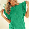 BiBi Mineral Washed Terry Top - JADE
