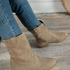 Western Style Block Heels Boots - Apricot