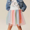 Children's Unicorn Rainbow Tulle Dress - White