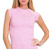 Zenana Washed Ribbed Seamless Top - MAUVE
