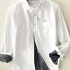 Men's Plus Size Casual Fleece Lined Button Up Shirt - White