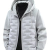 Men's Plus Size Hooded Padded Jacket - Light Gray