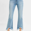RISEN Full Size High Rise Crop Bootcut Fray Hem Jeans Plus Size - LIGHT