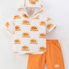 Children's Sun Print Hoodie & Shorts Set - Sherbet