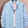 Men's Full Size Button Up Long Sleeve Shirt Plus Size - Light Blue
