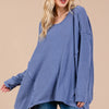 Ces Femme Asymmetrical Long Sleeve top - Dusty Blue