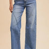 Annie Wear Decorative Seams Wide Leg Jeans - Medium