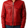 Freya Women’s Red Leather Jacket - Red