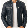 Hunter Black Leather Jacket - Men Leather Jacket Black - Black
