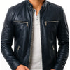 Oliver Black Leather Jacket - Men Leather Jacket Black - Black