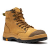 ROCKROOSTER Madison Tan 6 inch Zip-sided Steel Toe Leather Work Boots AK052 - Brown