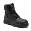 ROCKROOSTER Roslyn Black 7 inch Zip-sided Composite Toe Leather Work Boots CP245Z - Black