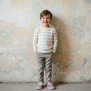 Boy wearing comfortable everyday clothing designed for play and daily wear