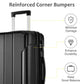 HouseOfZazla 24-inch black expandable ABS hardshell suitcase with double wheels
