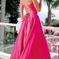 Juliet 230 Stylish Back Long A-Line Satin Prom Dress with Pockets