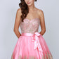 Juliet 759 Short Sweetheart Neckline Strapless Dress with Bow