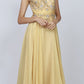 Juliet 552 Long Jewel Neckline Studded Bodice A-Line Gown