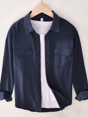 Men's Button Up Long Sleeve Shirt - Farnelli