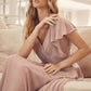 Juliet 261 Flutter Sleeve Formal Dress Cascade Back