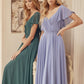 Juliet 261 Flutter Sleeve Formal Dress Cascade Back