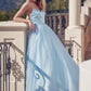 Juliet 265 Strapless A-Line Ball Gown Beaded Belt