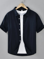 Men's Plus Size Button Up Short Sleeve Shirt - Farnelli