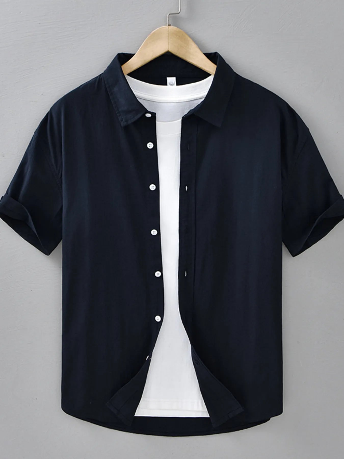 Men's Plus Size Button Up Short Sleeve Shirt - Farnelli