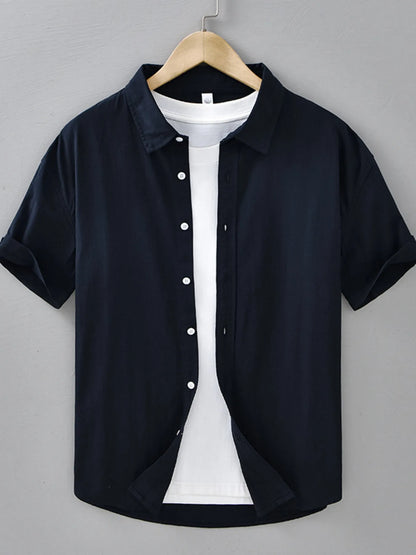 Men's Plus Size Button Up Short Sleeve Shirt - Farnelli
