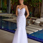 Juliet JT2469KW Long Sweetheart Boned Embellished Bodice Trumpet Gown