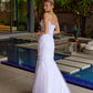 Juliet JT2469KW Long Sweetheart Boned Embellished Bodice Trumpet Gown