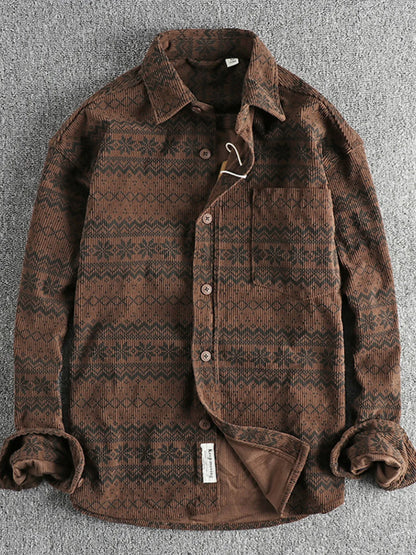 Men's Button Up Long Sleeve Shirt - Farnelli