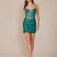 Nox Anabel G817 Short Fitted Corset Cocktail Dress