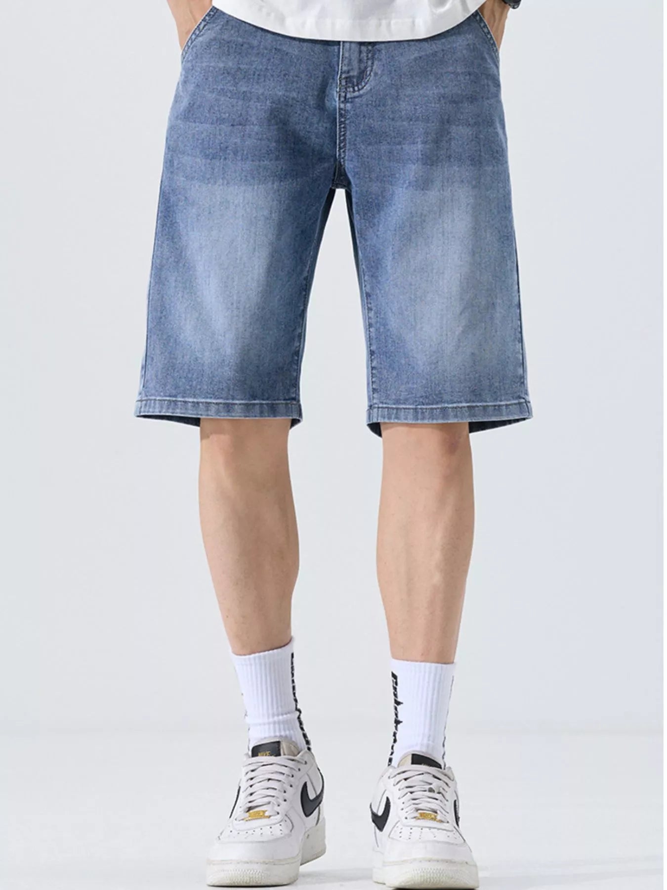 Men's Washed Loose Fit Denim Shorts - Farnelli