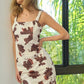 BiBi Cow Print Elastic Shoulder Strap Dress - Farnelli