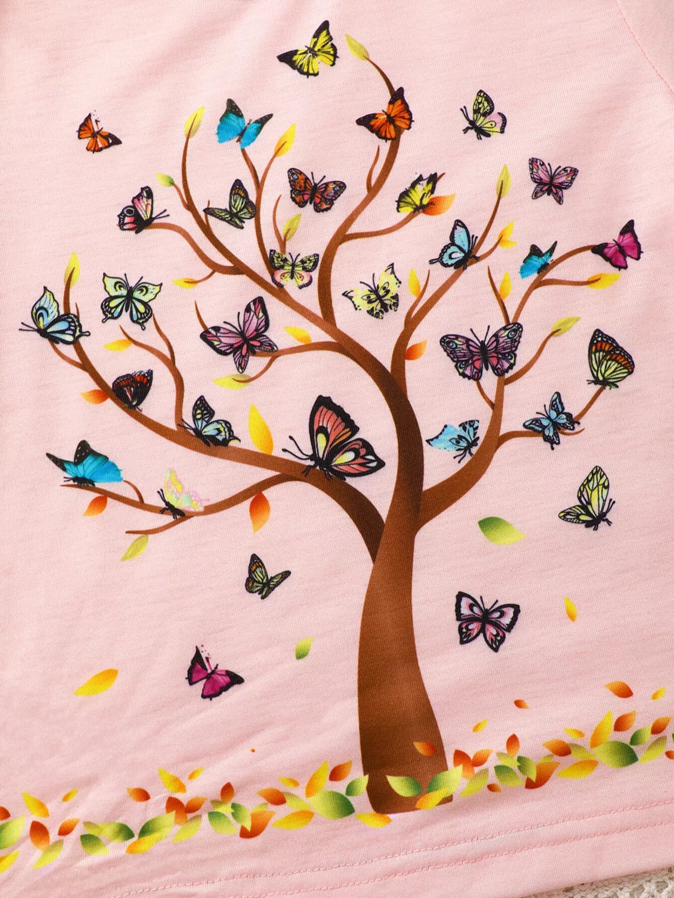 Children's Butterfly Tree Graphic Casual T-Shirt - Farnelli
