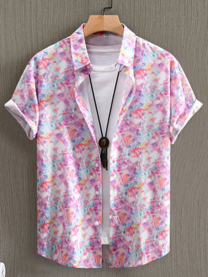 Men's Printed Short Sleeve Casual Shirt - Farnelli