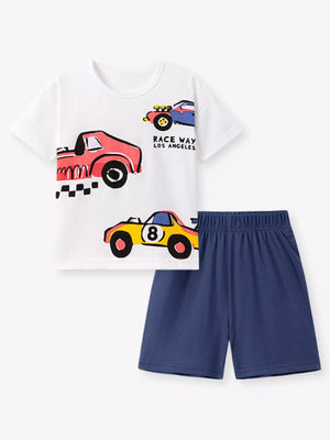 Children's Racing Car T-Shirt and Shorts Set - Farnelli